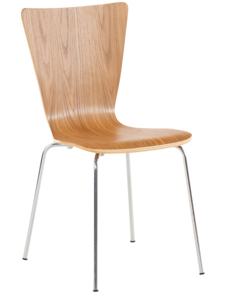 Chaise moderne scandinave en Bois Marron chêne Métal Argenté Glynnor - 1