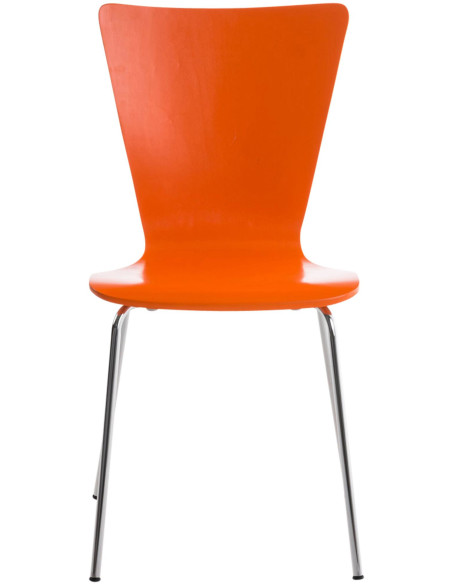 Chaise moderne scandinave en Bois Orange Métal Argenté Glynnor - 2