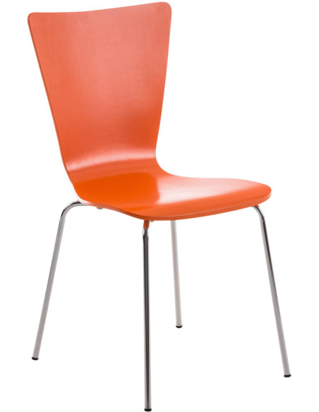 Chaise moderne scandinave en Bois Orange Métal Argenté Glynnor - 1