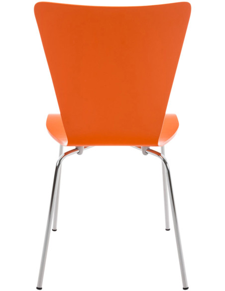 Chaise moderne scandinave en Bois Orange Métal Argenté Glynnor - 3