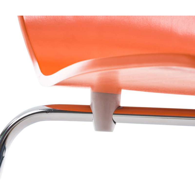 Chaise moderne scandinave en Bois Orange Métal Argenté Glynnor - 5