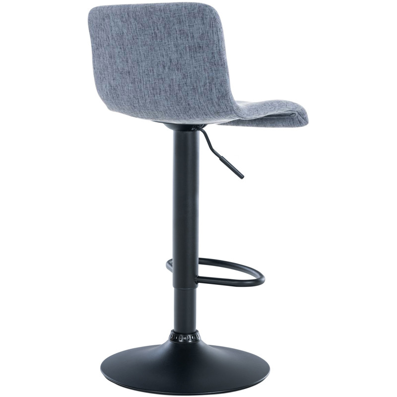 Tabouret de bar moderne en Tissu Bleu Métal Noir Stano - 2
