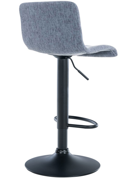 Tabouret de bar moderne en Tissu Bleu Métal Noir Stano - 2