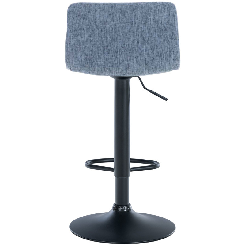 Tabouret de bar moderne en Tissu Bleu Métal Noir Stano - 4