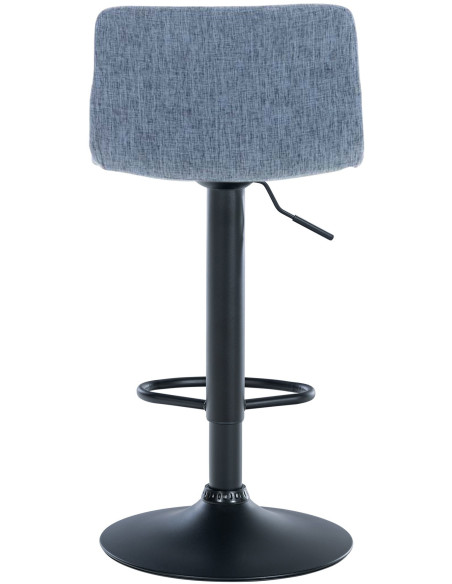 Tabouret de bar moderne en Tissu Bleu Métal Noir Stano - 4