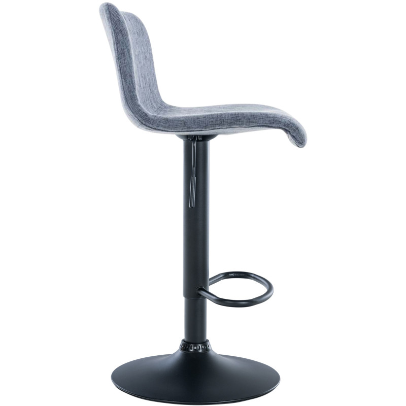 Tabouret de bar moderne en Tissu Bleu Métal Noir Stano - 5