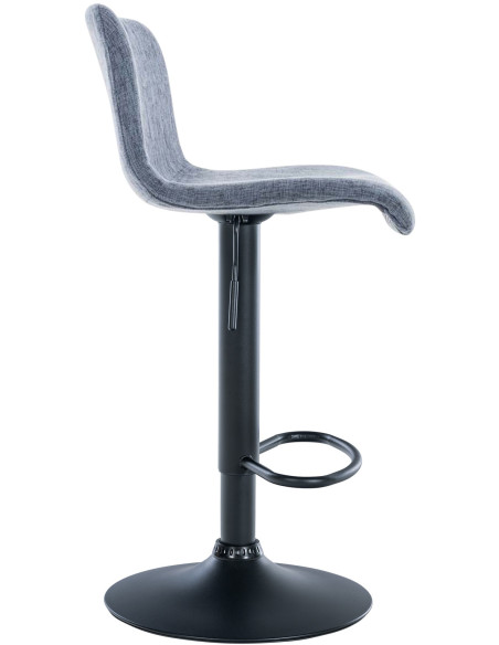 Tabouret de bar moderne en Tissu Bleu Métal Noir Stano - 5