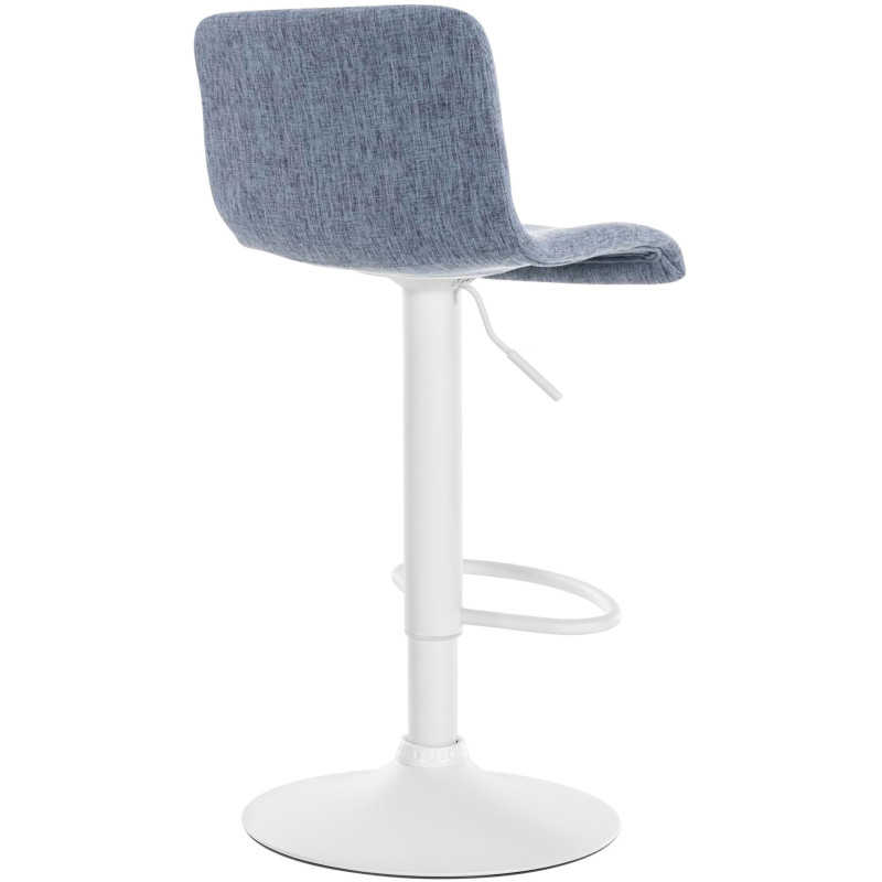 Tabouret de bar minimaliste en Tissu Bleu Métal Blanc Zavria - 2