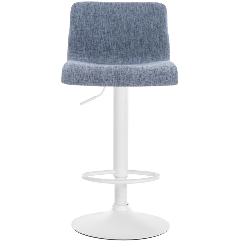 Tabouret de bar minimaliste en Tissu Bleu Métal Blanc Zavria - 3