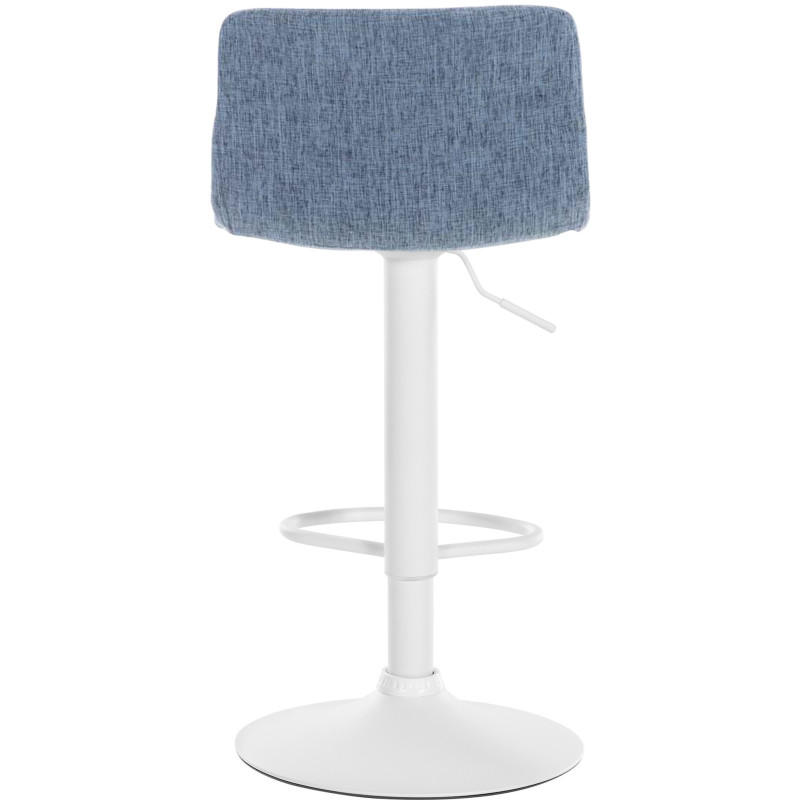 Tabouret de bar minimaliste en Tissu Bleu Métal Blanc Zavria - 4