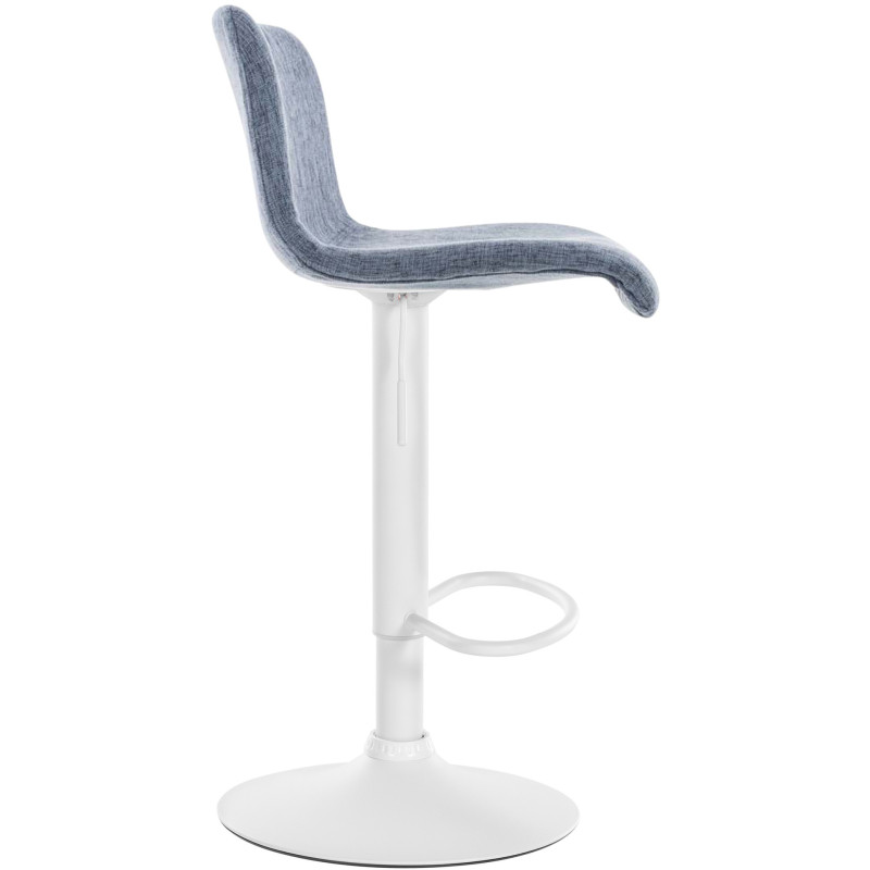 Tabouret de bar minimaliste en Tissu Bleu Métal Blanc Zavria - 5