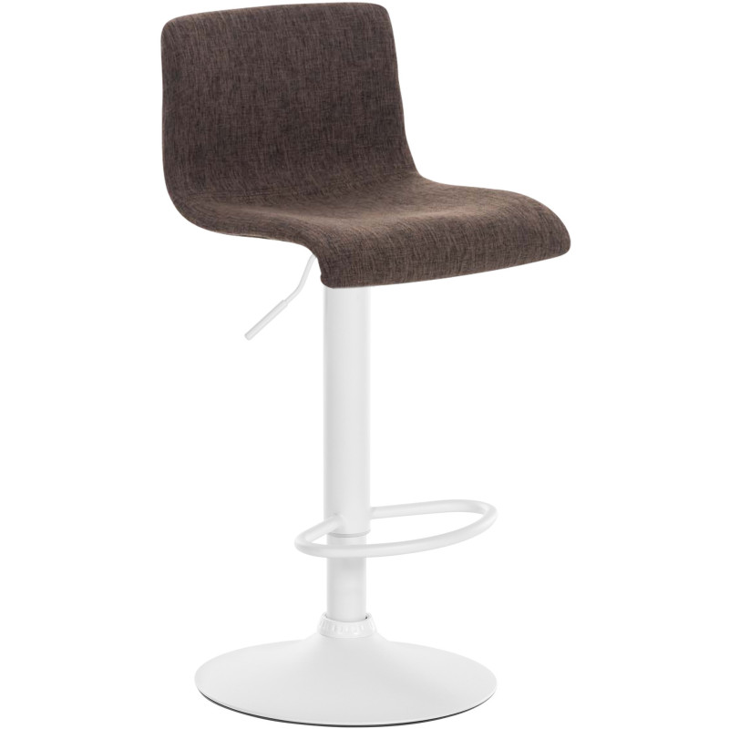 Tabouret de bar minimaliste en Tissu Marron Métal Blanc Zavria - 1