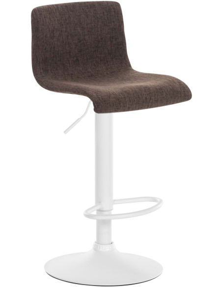 Tabouret de bar minimaliste en Tissu Marron Métal Blanc Zavria - 1