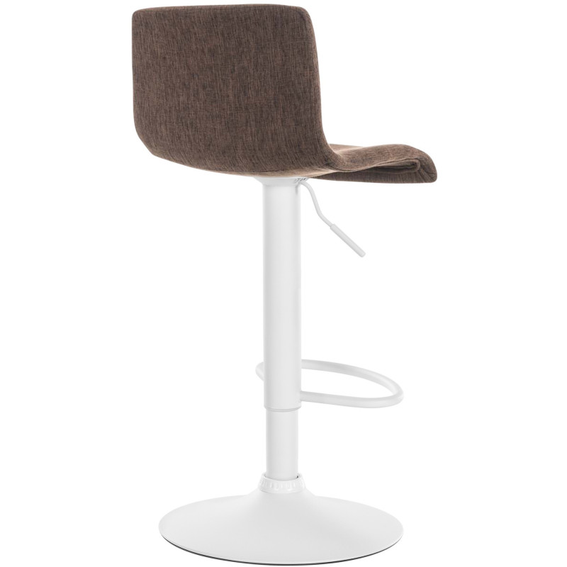 Tabouret de bar minimaliste en Tissu Marron Métal Blanc Zavria - 2
