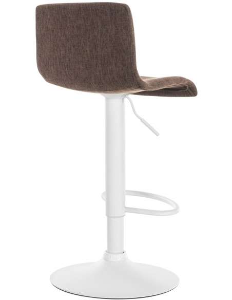 Tabouret de bar minimaliste en Tissu Marron Métal Blanc Zavria - 2