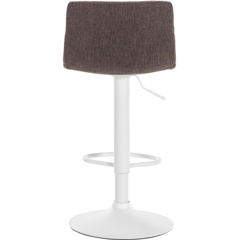 Tabouret de bar minimaliste en Tissu Marron Métal Blanc Zavria - 4