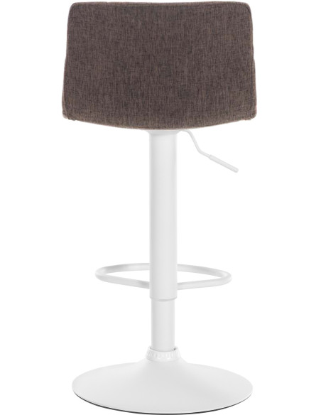 Tabouret de bar minimaliste en Tissu Marron Métal Blanc Zavria - 4