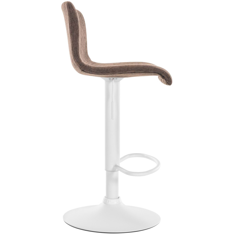 Tabouret de bar minimaliste en Tissu Marron Métal Blanc Zavria - 5