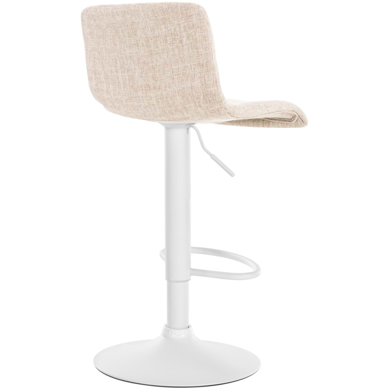Tabouret de bar minimaliste en Tissu Blanc crème Métal Blanc Zavria - 2