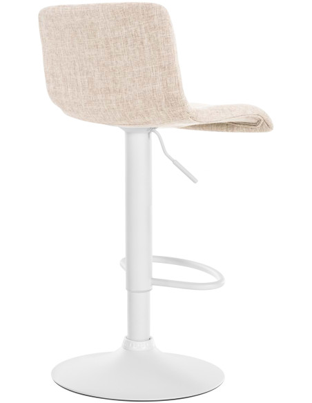 Tabouret de bar minimaliste en Tissu Blanc crème Métal Blanc Zavria - 2