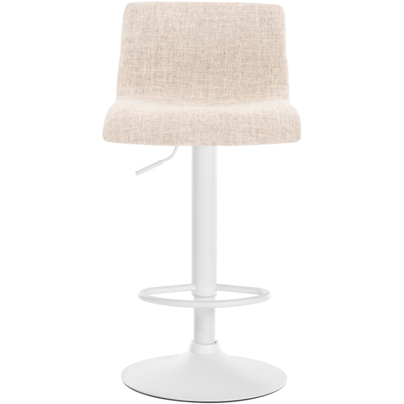 Tabouret de bar minimaliste en Tissu Blanc crème Métal Blanc Zavria - 3