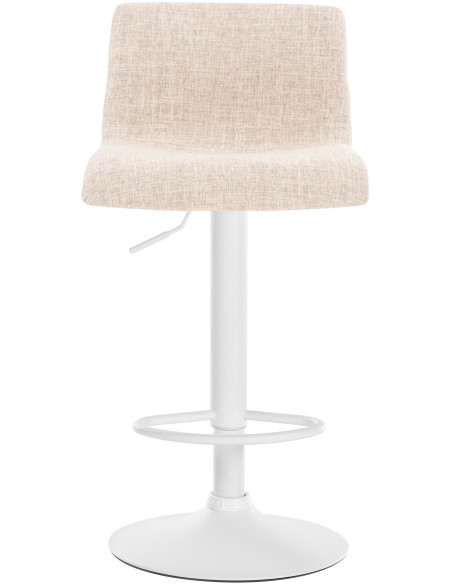 Tabouret de bar minimaliste en Tissu Blanc crème Métal Blanc Zavria - 3