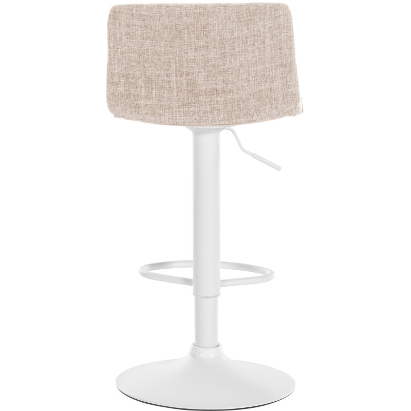 Tabouret de bar minimaliste en Tissu Blanc crème Métal Blanc Zavria - 4