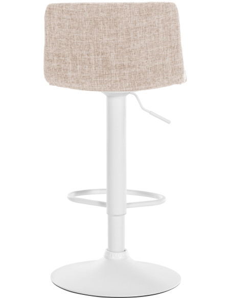 Tabouret de bar minimaliste en Tissu Blanc crème Métal Blanc Zavria - 4