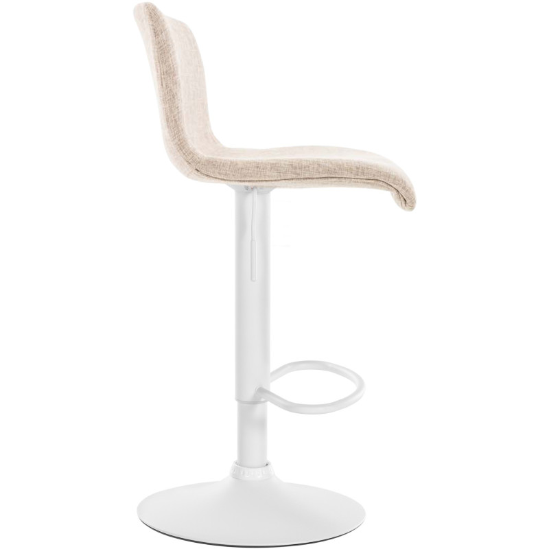 Tabouret de bar minimaliste en Tissu Blanc crème Métal Blanc Zavria - 5
