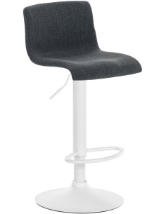 Tabouret de bar minimaliste en Tissu Gris foncé Métal Blanc Zavria - 1