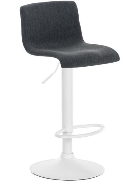 Tabouret de bar minimaliste en Tissu Gris foncé Métal Blanc Zavria