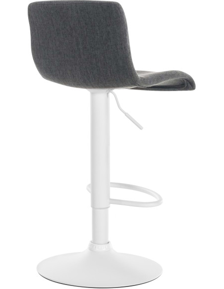 Tabouret de bar minimaliste en Tissu Gris foncé Métal Blanc Zavria