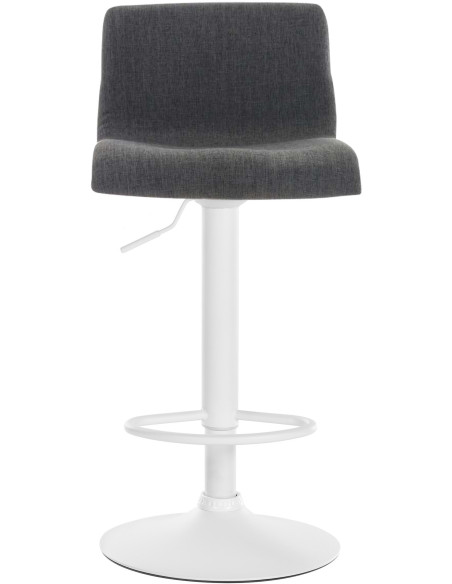 Tabouret de bar minimaliste en Tissu Gris foncé Métal Blanc Zavria
