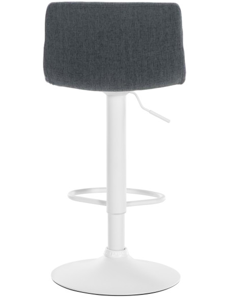Tabouret de bar minimaliste en Tissu Gris foncé Métal Blanc Zavria