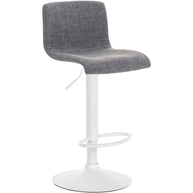 Tabouret de bar minimaliste en Tissu Gris clair Métal Blanc Zavria - 1