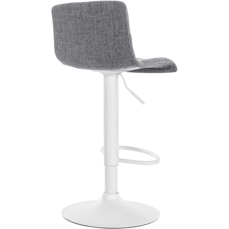 Tabouret de bar minimaliste en Tissu Gris clair Métal Blanc Zavria - 3