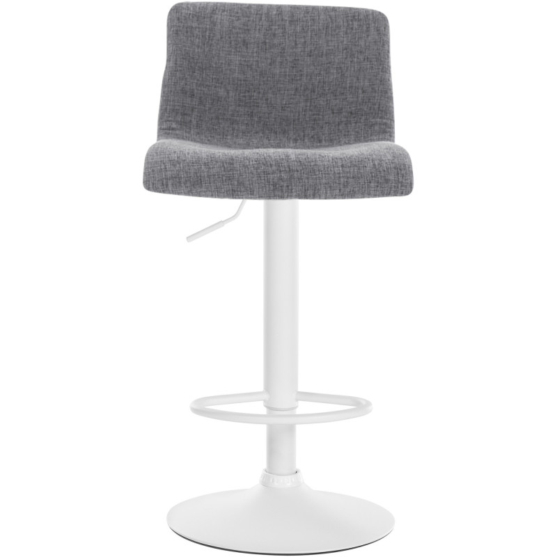 Tabouret de bar minimaliste en Tissu Gris clair Métal Blanc Zavria - 2