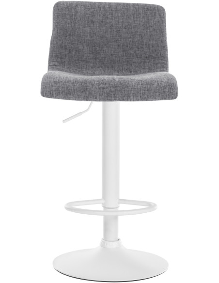 Tabouret de bar minimaliste en Tissu Gris clair Métal Blanc Zavria - 2