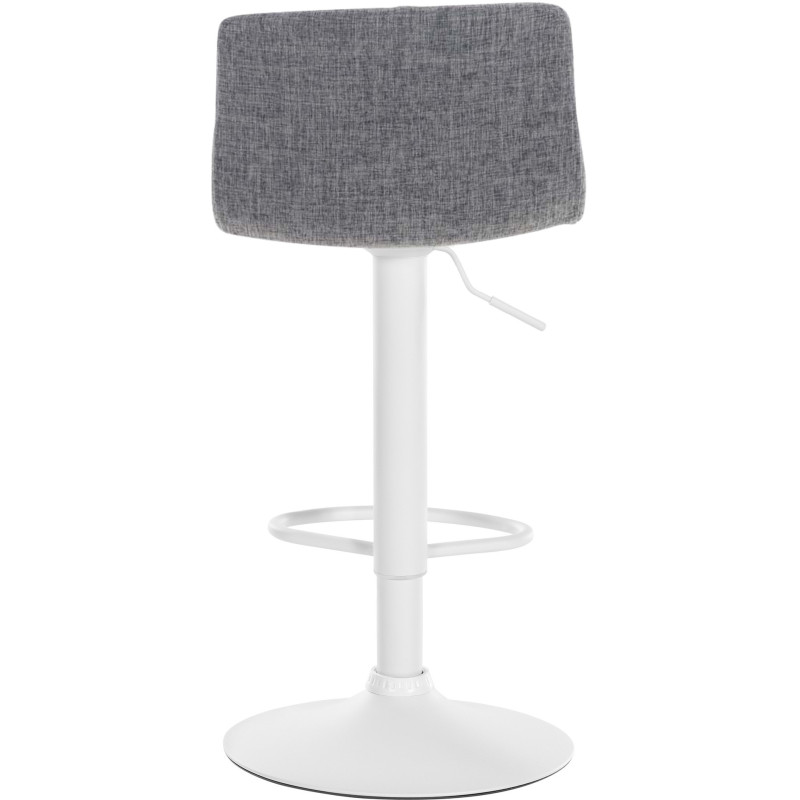 Tabouret de bar minimaliste en Tissu Gris clair Métal Blanc Zavria - 4