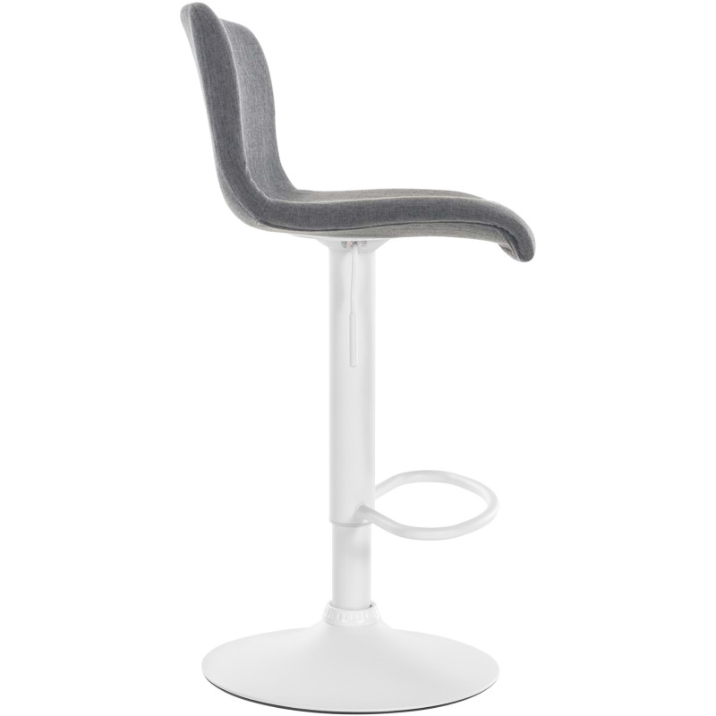 Tabouret de bar minimaliste en Tissu Gris clair Métal Blanc Zavria - 5