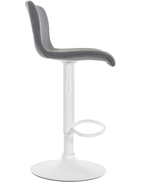 Tabouret de bar minimaliste en Tissu Gris clair Métal Blanc Zavria - 5