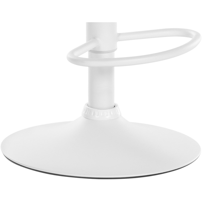 Tabouret de bar minimaliste en Tissu Noir Métal Blanc Zavria - 6