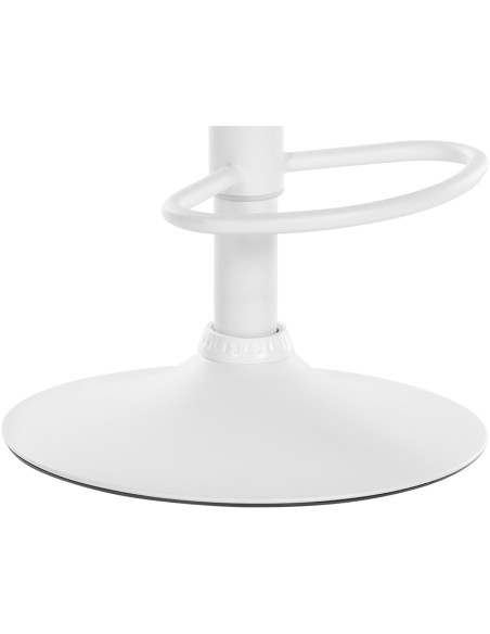Tabouret de bar minimaliste en Tissu Noir Métal Blanc Zavria - 6