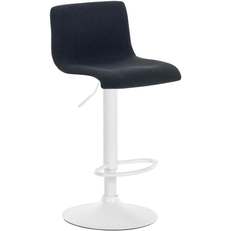 Tabouret de bar minimaliste en Tissu Noir Métal Blanc Zavria - 1
