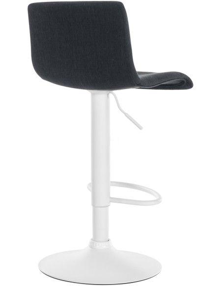 Tabouret de bar minimaliste en Tissu Noir Métal Blanc Zavria - 4