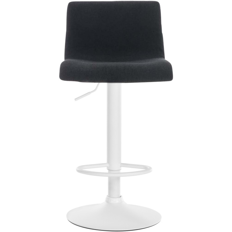 Tabouret de bar minimaliste en Tissu Noir Métal Blanc Zavria - 2