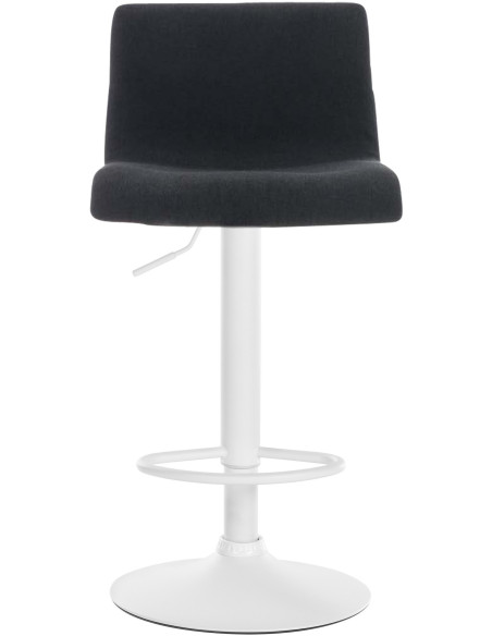 Tabouret de bar minimaliste en Tissu Noir Métal Blanc Zavria - 2
