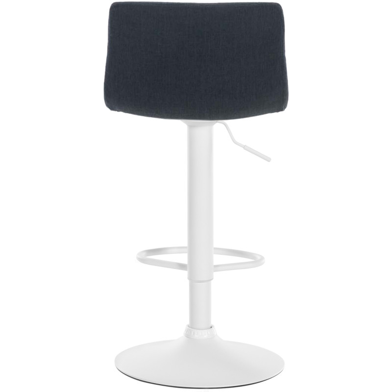 Tabouret de bar minimaliste en Tissu Noir Métal Blanc Zavria - 5