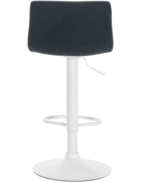Tabouret de bar minimaliste en Tissu Noir Métal Blanc Zavria - 5