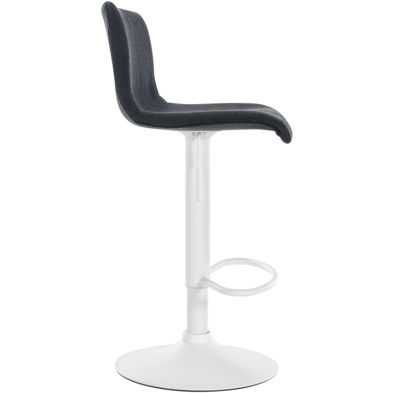 Tabouret de bar minimaliste en Tissu Noir Métal Blanc Zavria - 3